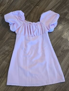 GB girls Lavender Puff-Sleeve Casual Dress